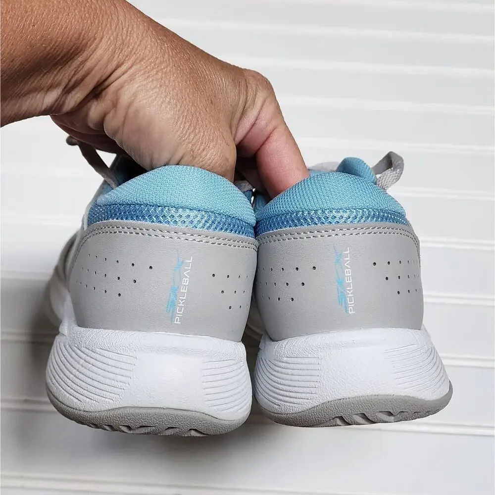 NWOT Skechers Women's Viper Court Smash Pickleball Shoes Size 9.5 Gray & Blue